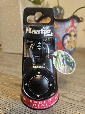 Master Lock Speed Dial Resettable Combination 1500iD Directional Movement BLACK